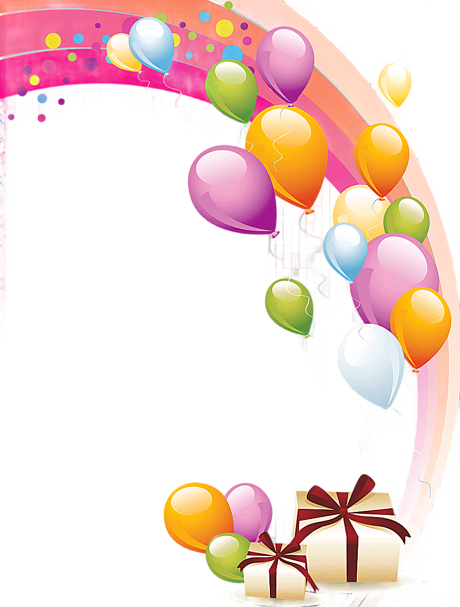 png clipart multicolored balloons and gifts frame birthday cake frames happy birthday to y