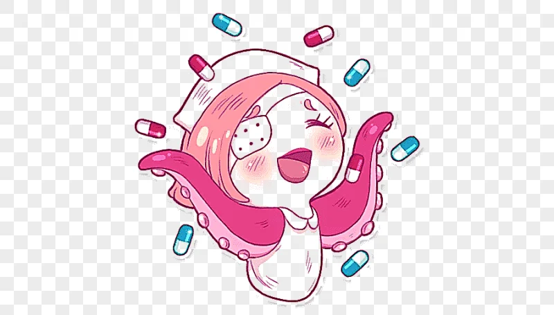 png clipart octopus telegram sticker nurse octopus face text