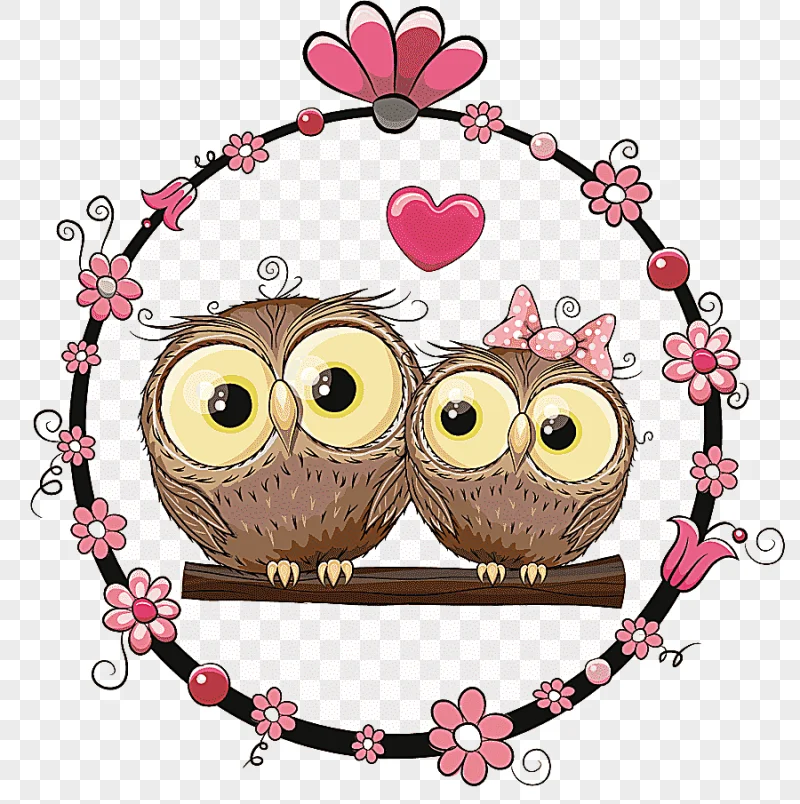 png clipart owl cartoon illustration cartoon animals material couple two brown owl s love