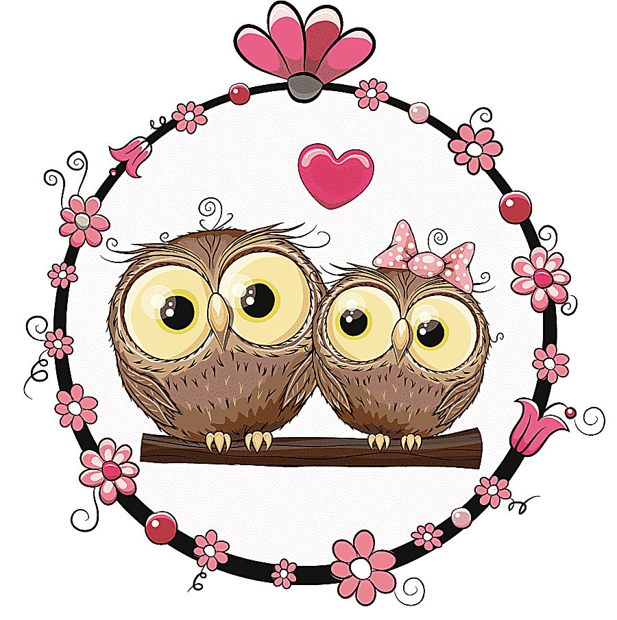 png clipart owl cartoon illustration cartoon animals material couple two brown owl s love