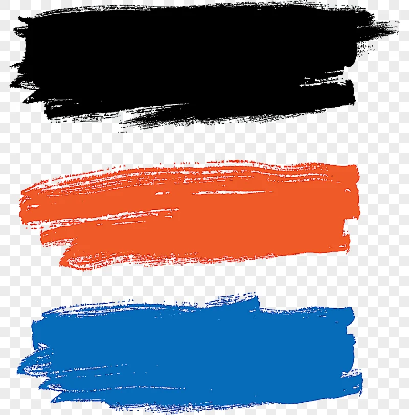 png clipart paintbrush painting paint brush illustration black orange and blue ink blots w