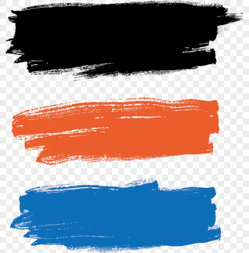 png clipart paintbrush painting paint brush illustration black orange and blue ink blots w