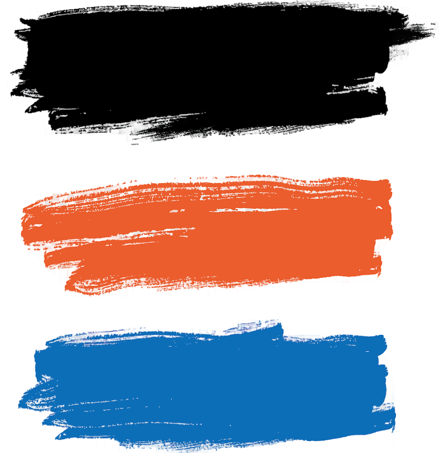 png clipart paintbrush painting paint brush illustration black orange and blue ink blots w