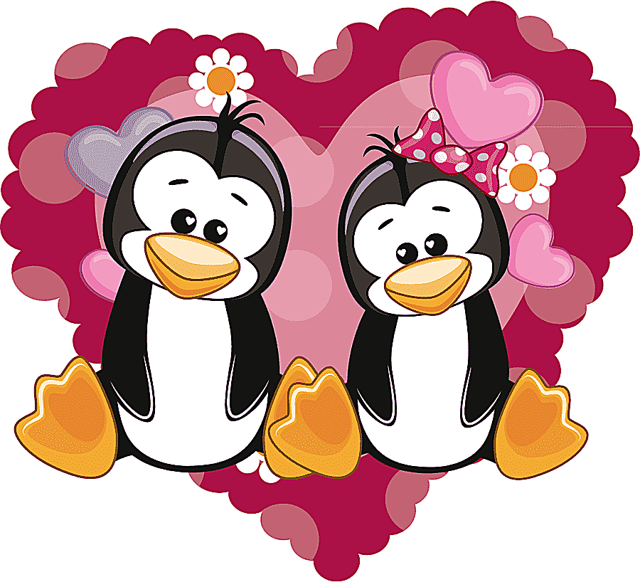 png clipart penguin cartoon cartoon animals couple love cartoon character