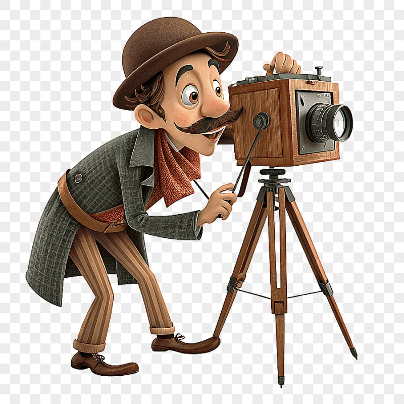 png clipart photographer camera take pictures vintage tripod lens