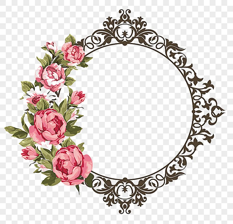 png clipart pink and white flower accent frame flower frames floral design wedding ornamen