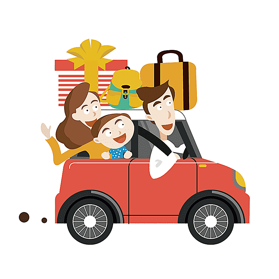 png clipart red mini cooper car animation travel drawing cartoon family travel cartoon cha