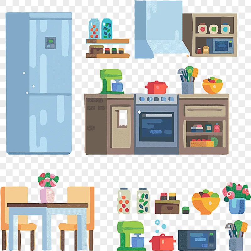 png clipart refrigerator animation cartoon fridge and cupboard furniture kitchen appliance