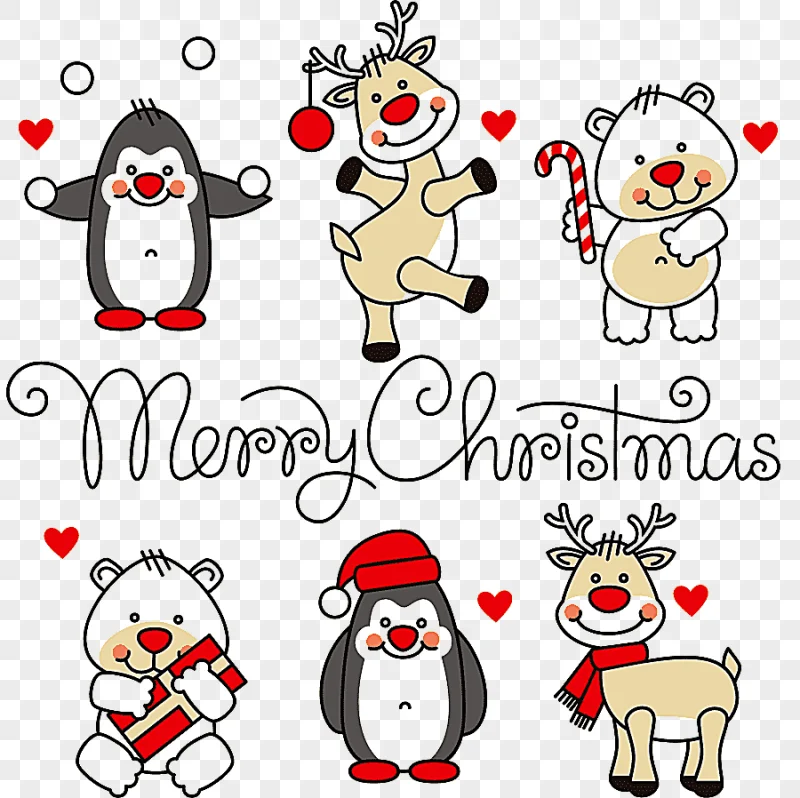 png clipart reindeer santa claus christmas cartoon christmas penguin with fawn mammal food