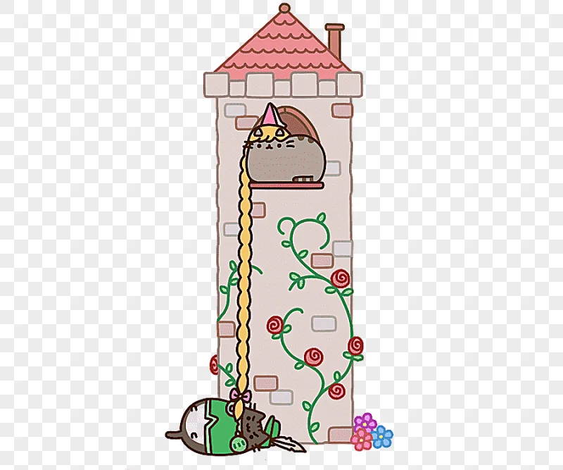 png clipart renderslovepusheen2 bypame rapunzel pusheen on pink and gray castle illustrati