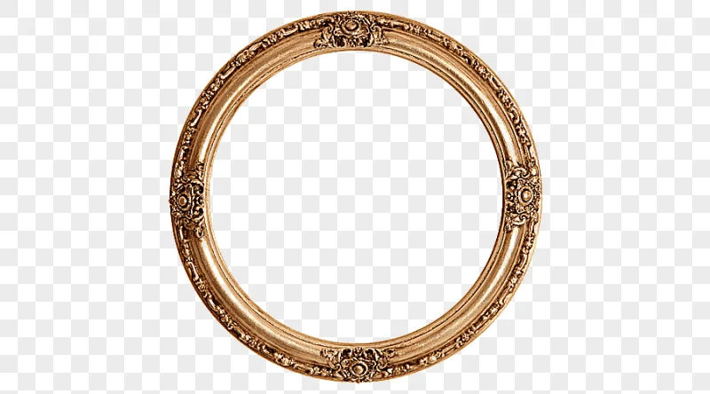 png clipart round brown wooden frame frames gold leaf mirror circle gold glass frame