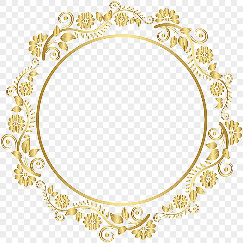 png clipart round gold floral frame illustration gold frames round mirror picture frame