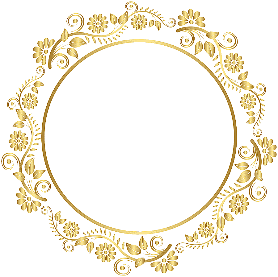 png clipart round gold floral frame illustration gold frames round mirror picture frame
