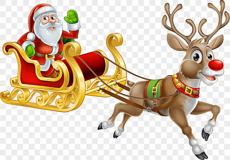 png clipart santa and elk sleigh winter christmas