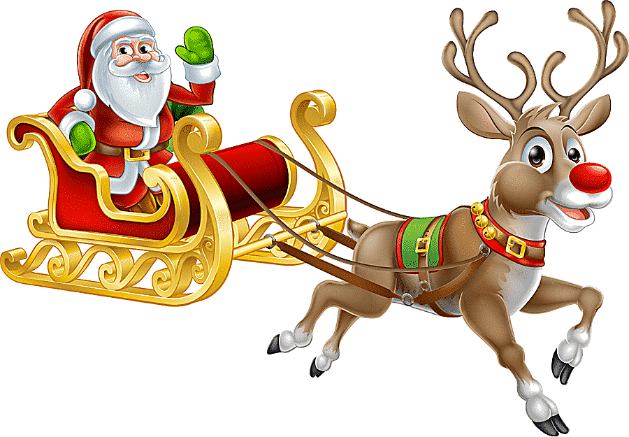 png clipart santa and elk sleigh winter christmas