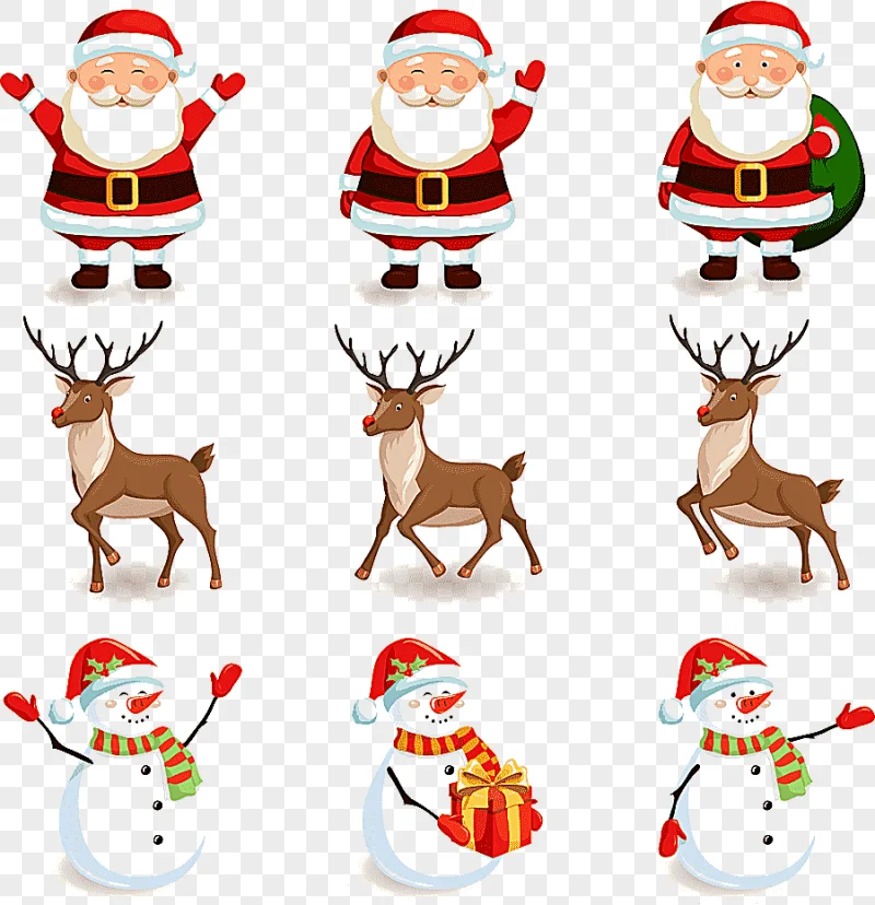 png clipart santa claus and snowman deer material free santa claus santa claus vector