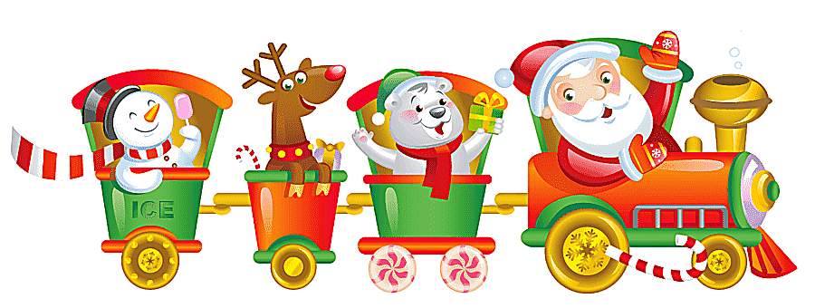 png clipart santa claus bear reindeer and snowman riding train illustration train santa cl