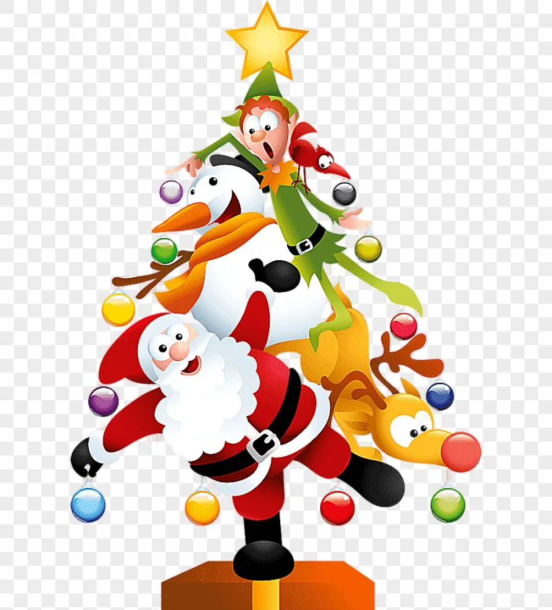 png clipart santa claus christmas tree christmas day funny christmas tree santa claus illu