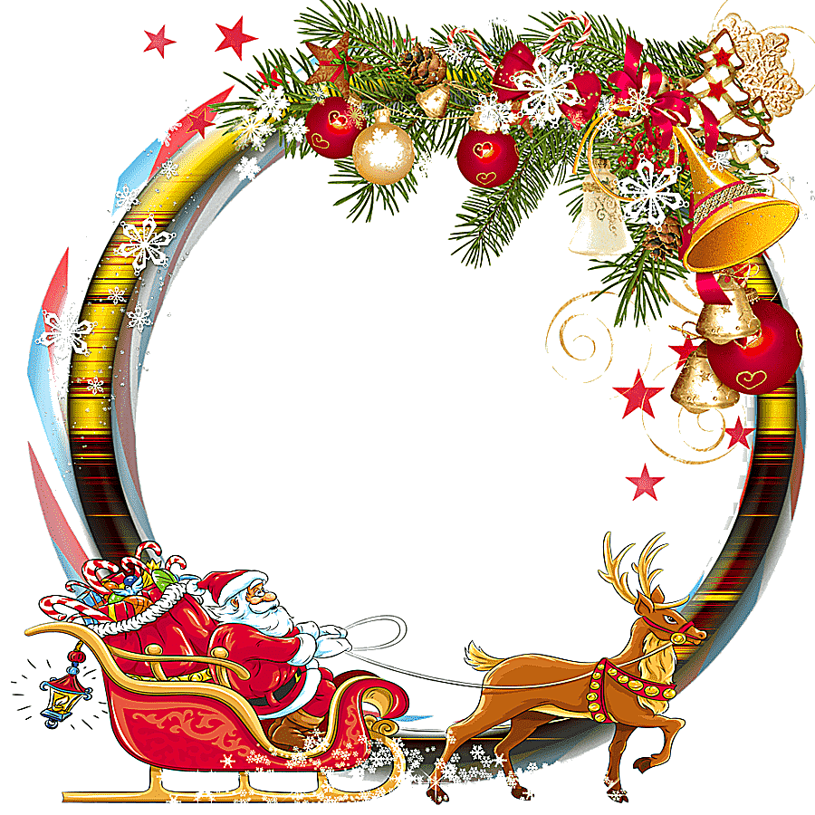 png clipart santa claus christmas tree frames round frame holidays decor