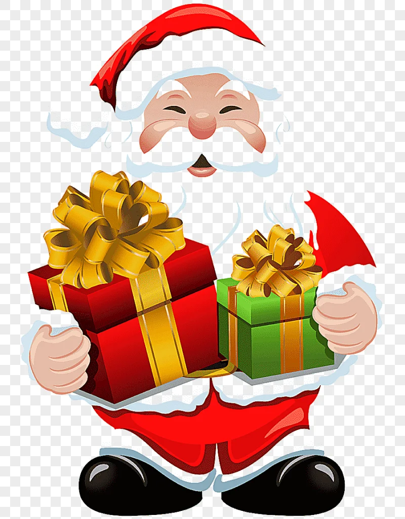 png clipart santa claus holding gifts santa claus gift christmas santa claus with gifts fo