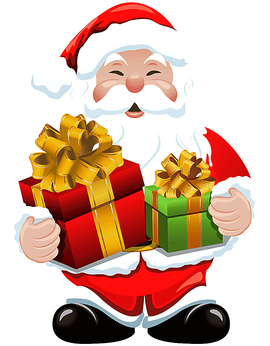 png clipart santa claus holding gifts santa claus gift christmas santa claus with gifts fo