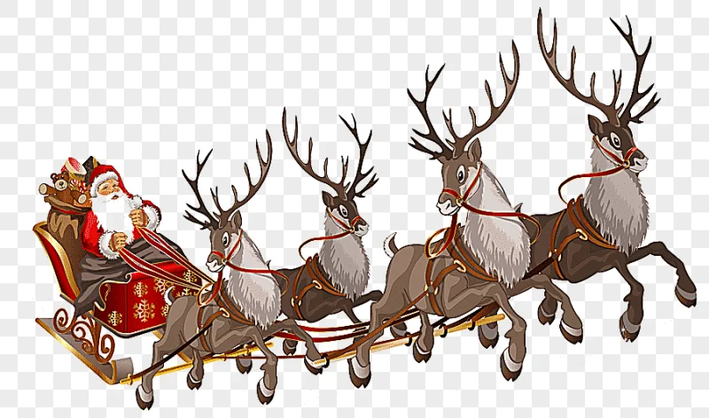 png clipart santa claus reindeer sled santa sled s antler christmas decoration