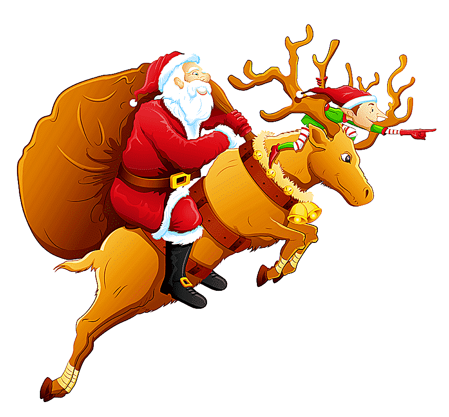 png clipart santa claus riding reindeer illustration santa claus s reindeer santa claus s