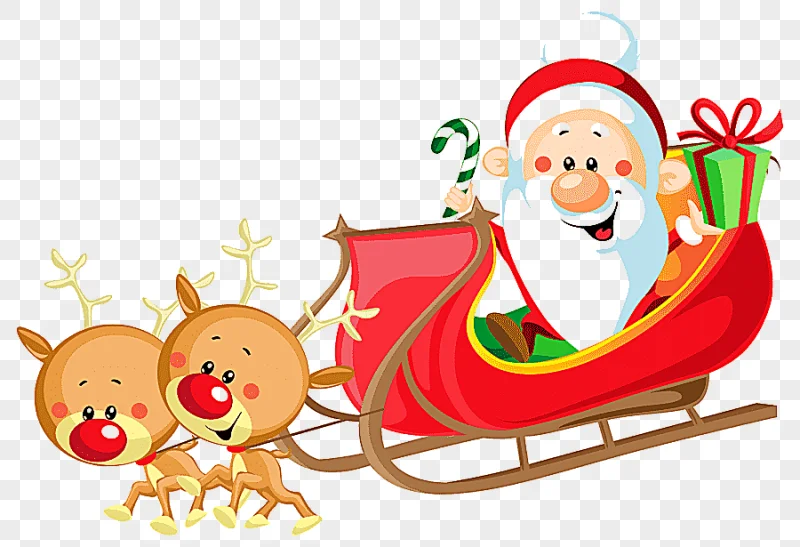 png clipart santa claus s reindeer sled cute santa with sleigh food christmas decoration