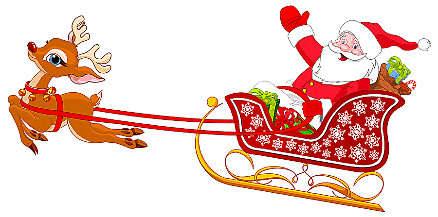 png clipart santa claus s reindeer sled deer pulling santa s sleigh food holidays