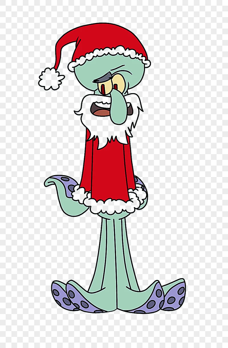 png clipart squidward tentacles santa claus christmas santa claus blue holidays