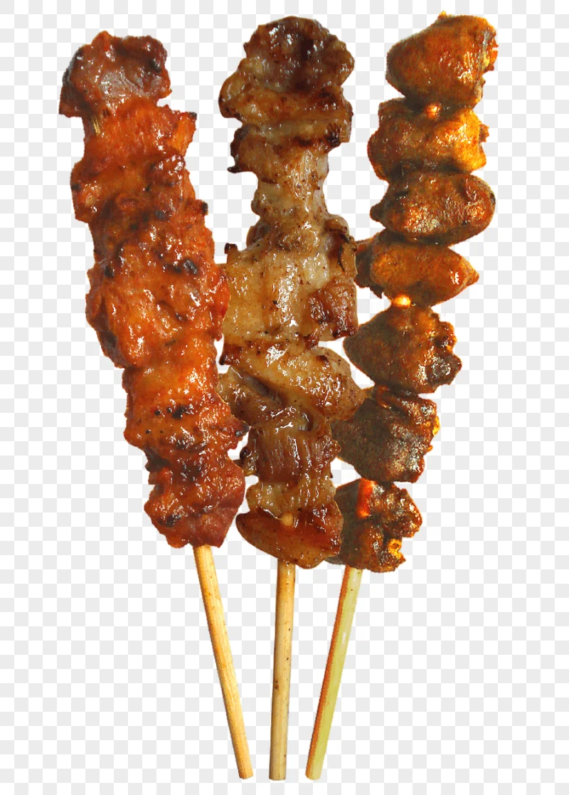 png clipart three barbeque sticks barbecue chuan skewer satay delicious grilled chicken fo
