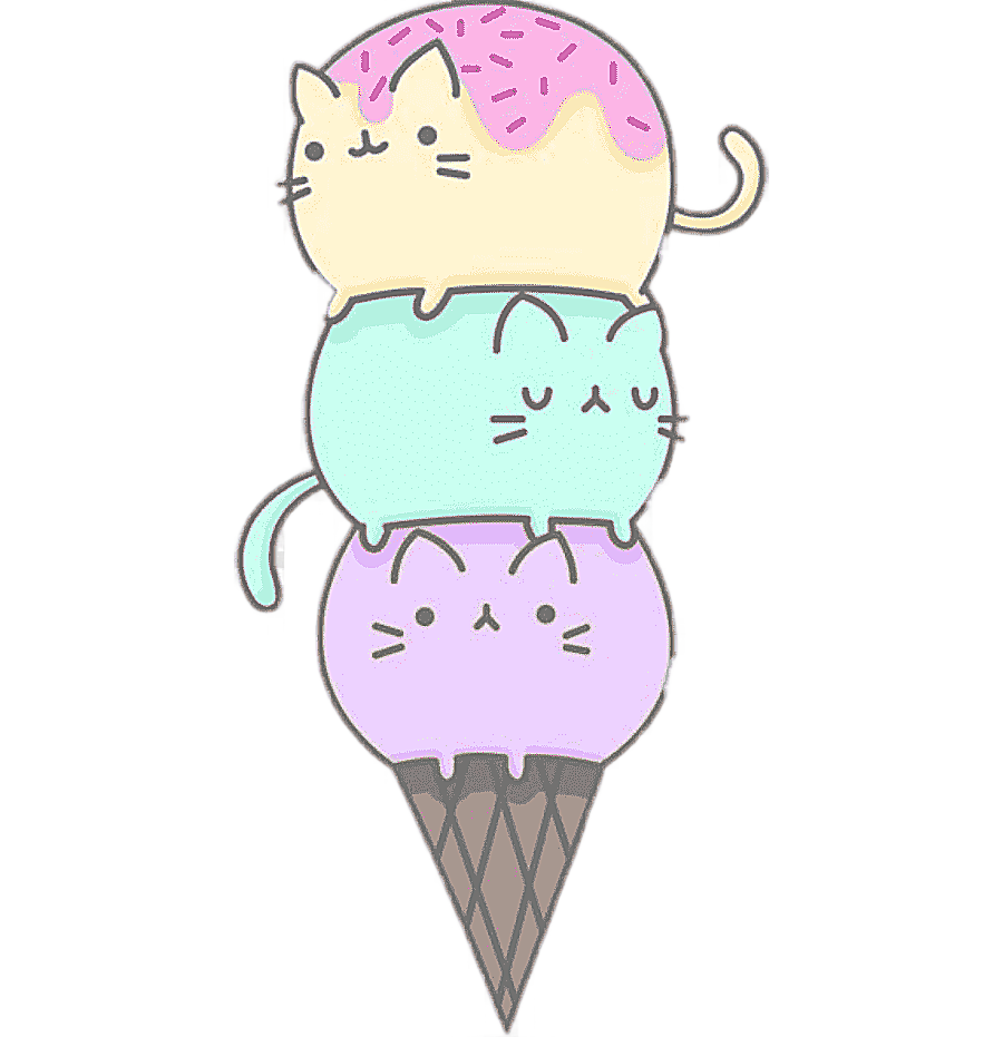 png clipart three cats on ice cream cone ice cream cones cat pusheen drawing ice cream pur