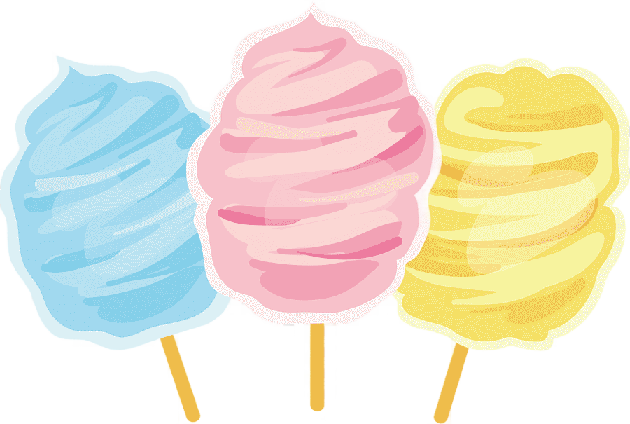 png clipart three pink yellow and blue ice creams illustration cotton candy lollipop zefir