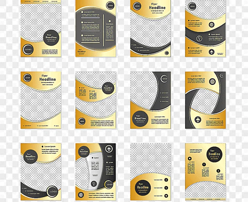 png clipart twelve gold boxes flyer single page template angle