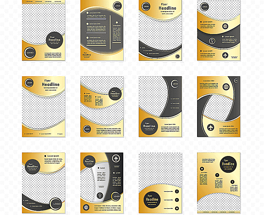 png clipart twelve gold boxes flyer single page template angle