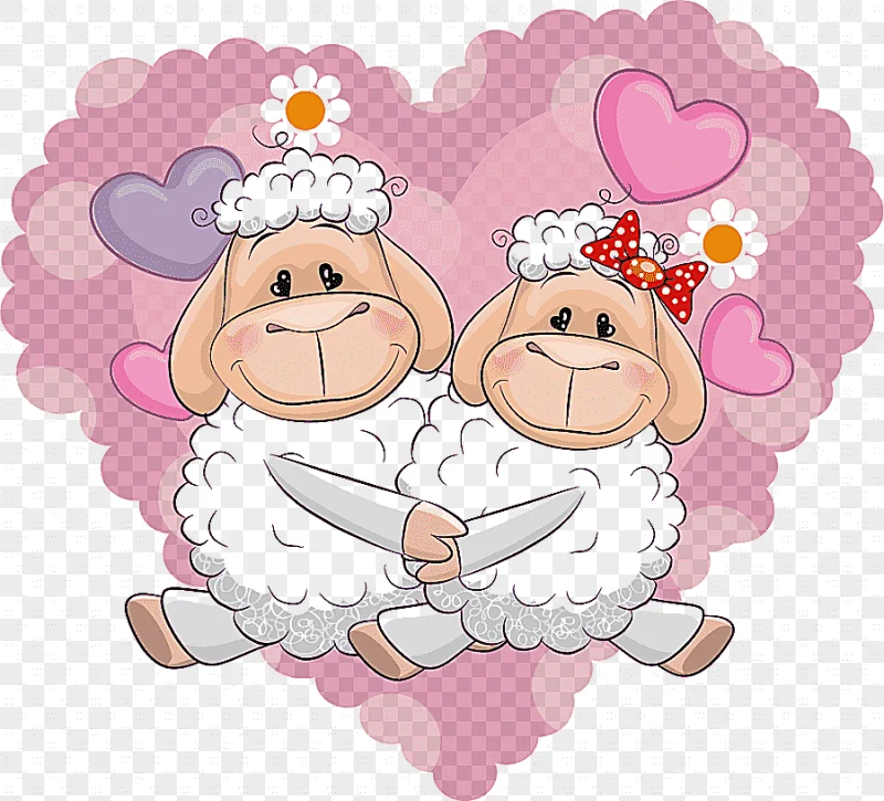 png clipart two white sheep cartoon significant other illustration cartoon animals couple