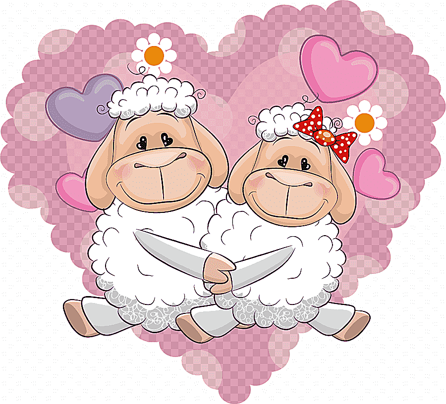 png clipart two white sheep cartoon significant other illustration cartoon animals couple