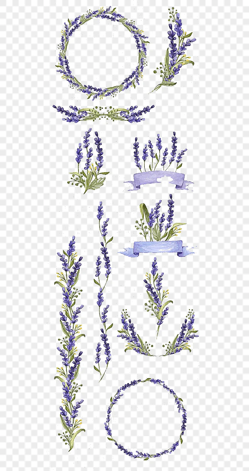 png clipart watercolor painting flower art lavender hand painted flowers purple and green