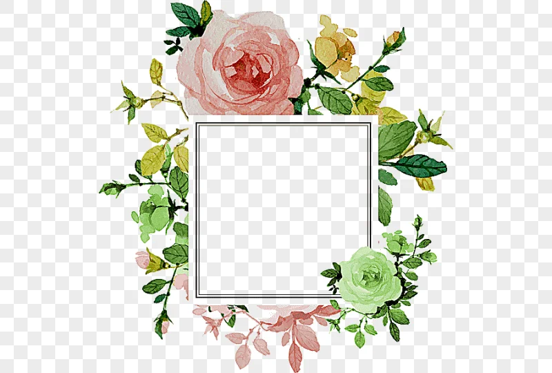 png clipart wedding invitation flower rose flower border square white frame with floral ba