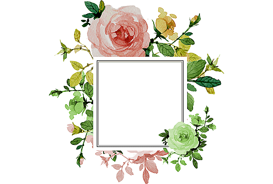 png clipart wedding invitation flower rose flower border square white frame with floral ba