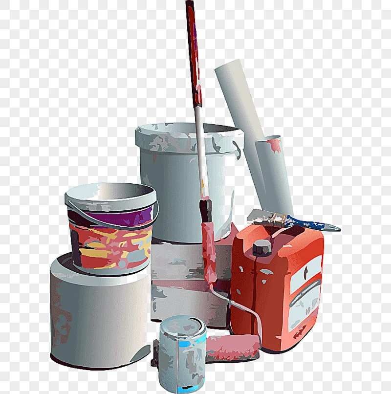 png clipart white and red plastic paint buckets with paint roller illustration paintbrush