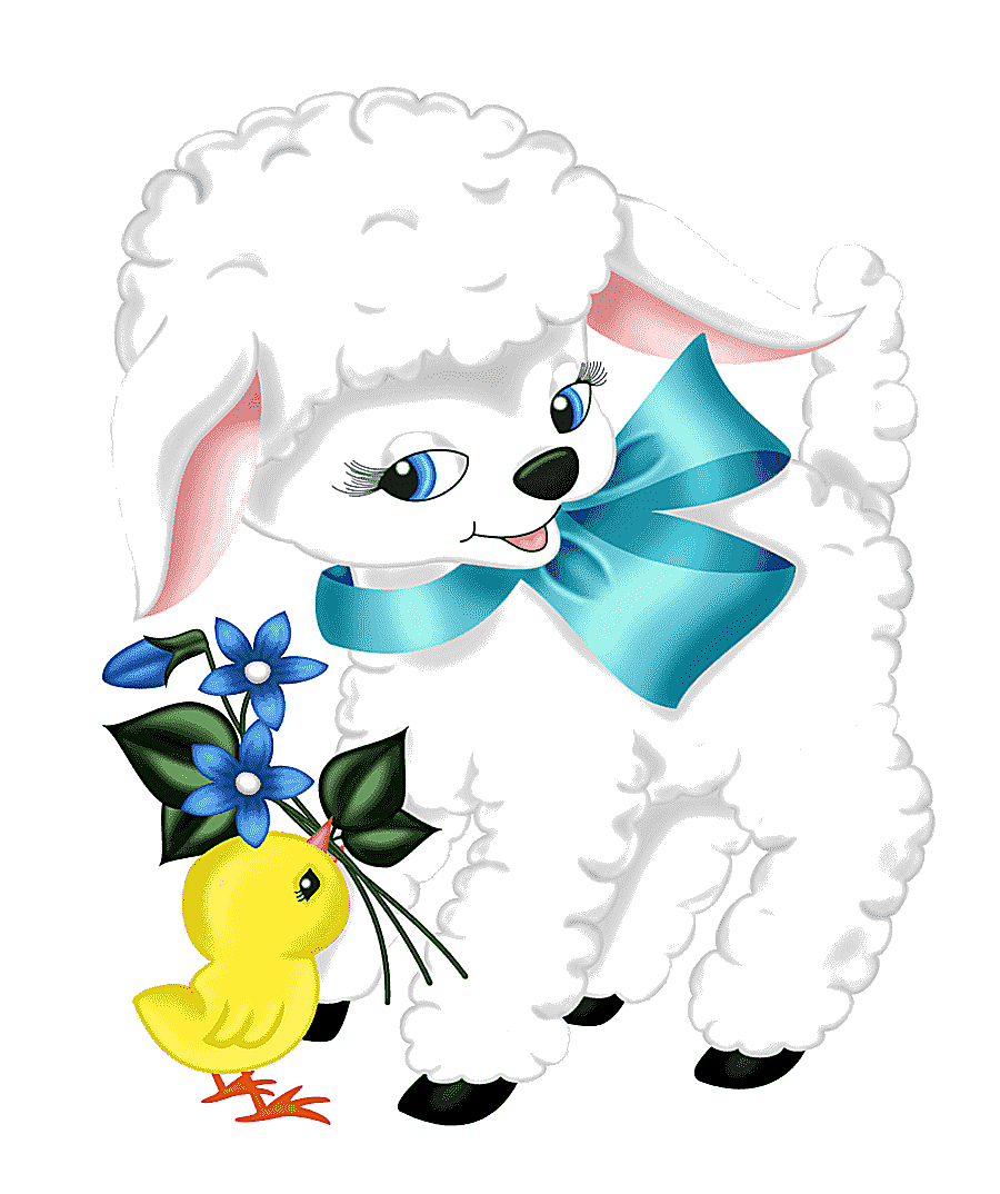 png clipart white lamb and yellow chick illustration sheep easter easter lamb and chicken