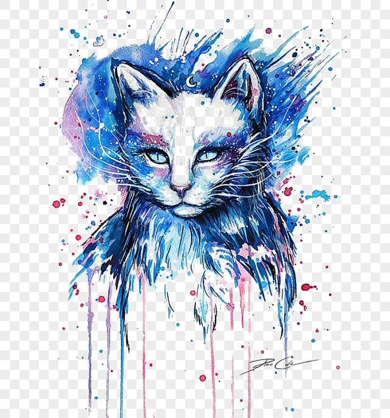 png clipart why paint cats drawing painting art cat multicolored cat painting tshirt blue