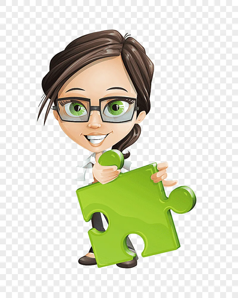 png clipart woman holding green puzzle piece art adobe character animator animation puppet