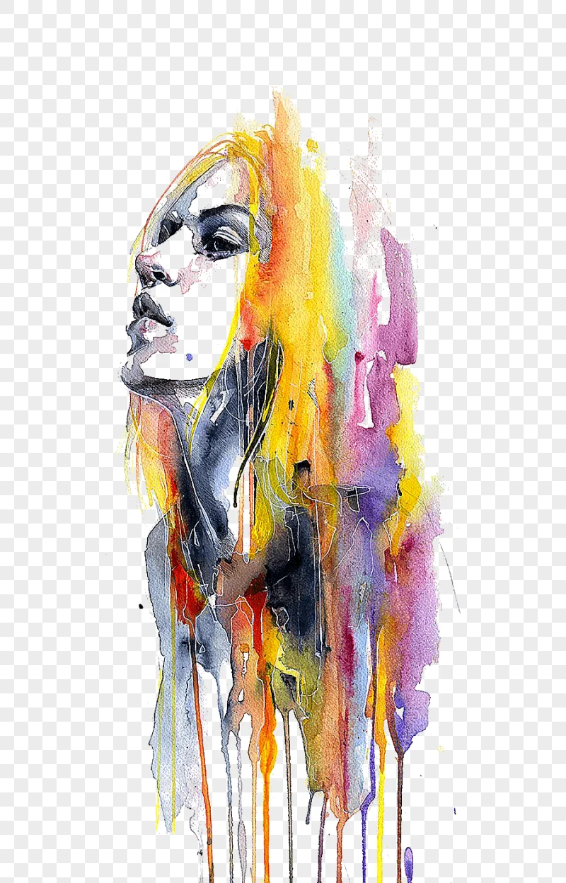png clipart woman portrait painting illustration art com watercolor painting allposters co