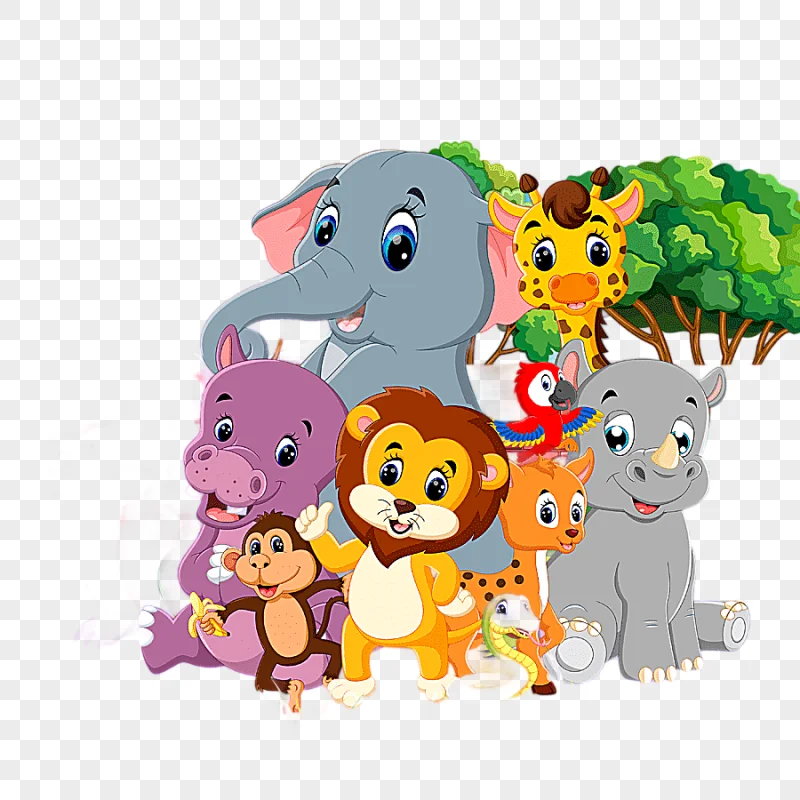 png transparent cute cartoon animal set