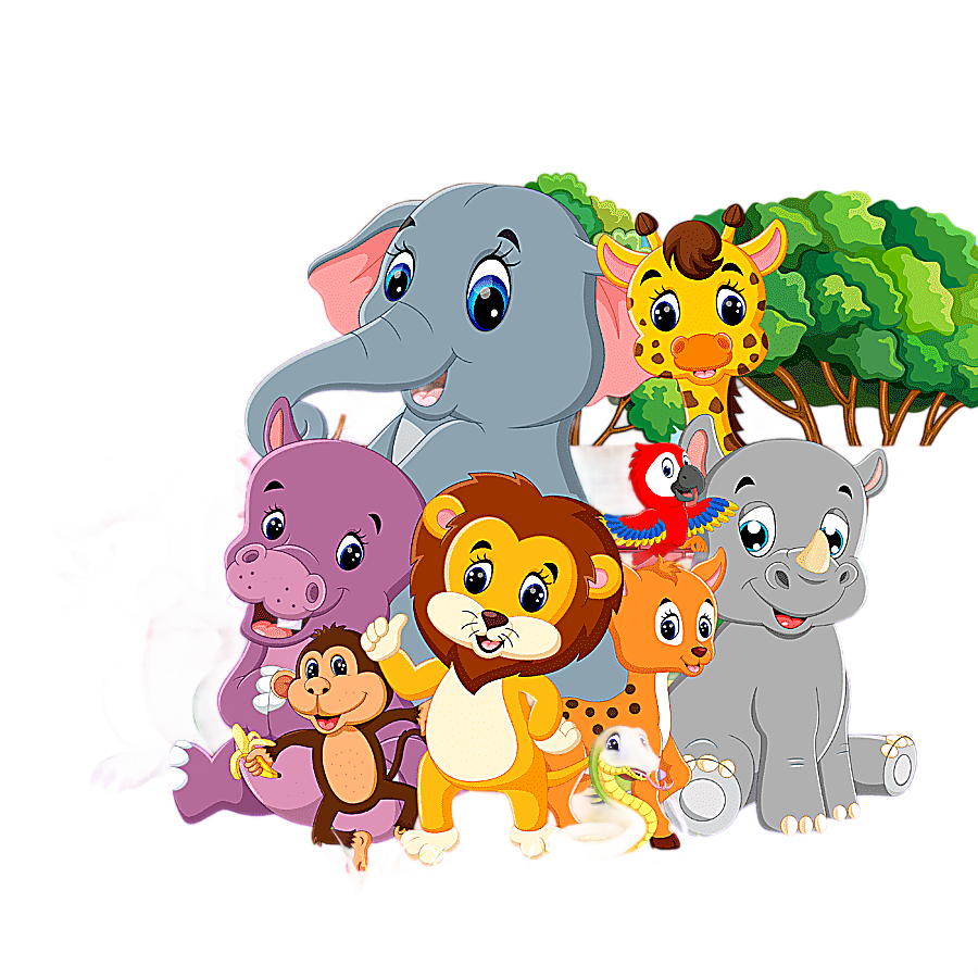 png transparent cute cartoon animal set