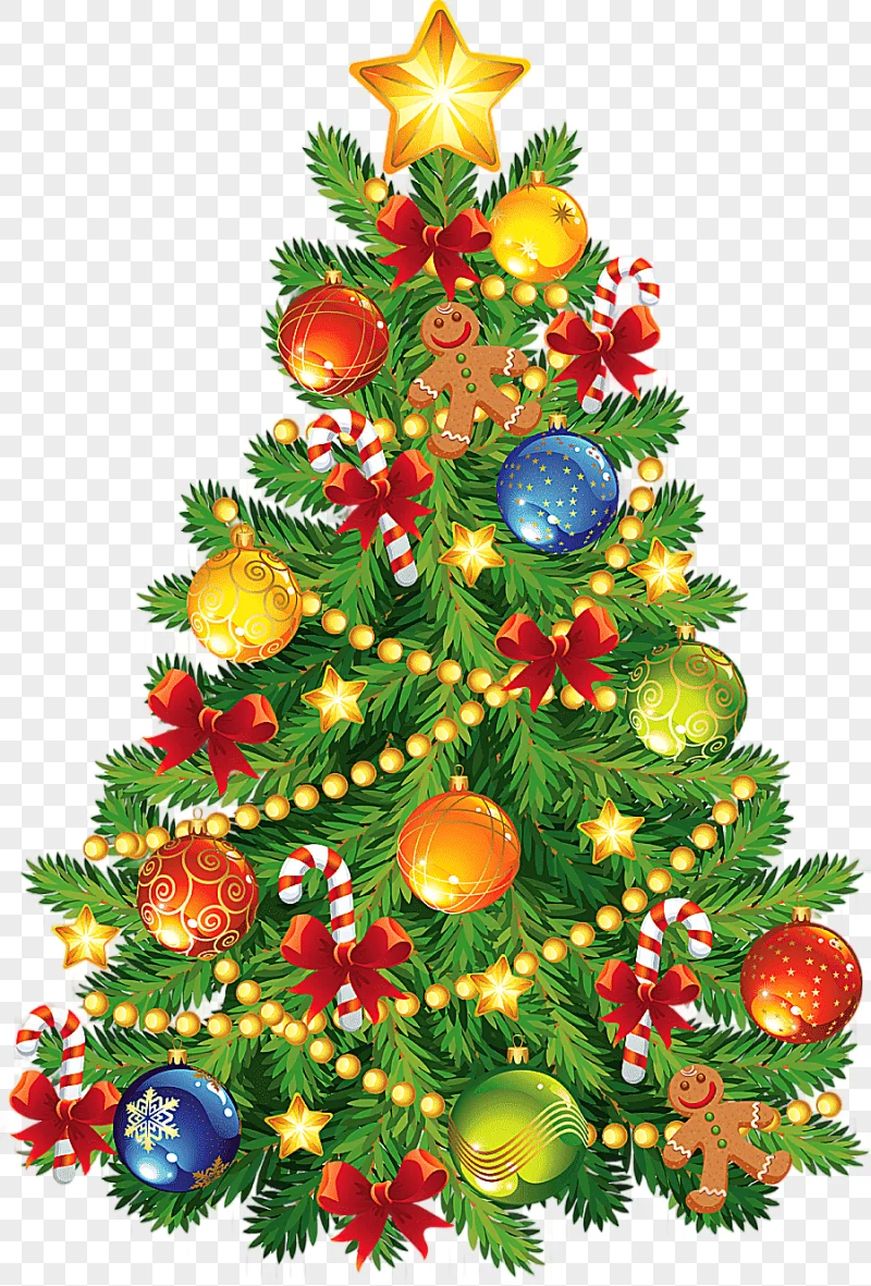 png clipart christmas tree large christmas tree with gingerbread ornament illustration of