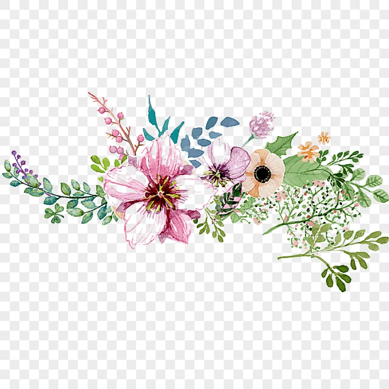 png clipart flower hand painted watercolor flower decoration pattern pink purple and brown