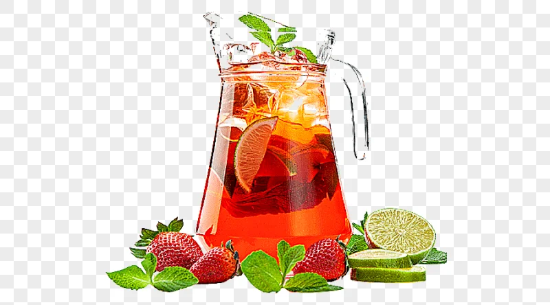 png clipart glass pitcher with lime and strawberry juice cocktail sangria juice mojito sof